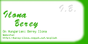 ilona berey business card